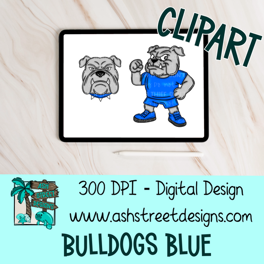 Clipart Set - School Mascot - Bulldogs Blue