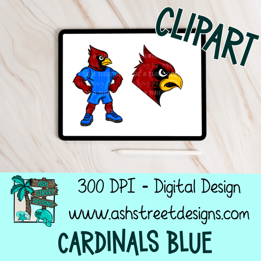 Clipart Set - School Mascot - Cardinals Blue