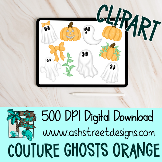 Clipart Set - Couture Ghosts Orange