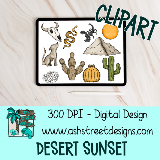 Clipart Set - Desert Sunset