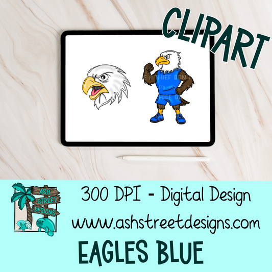 Clipart Set - School Mascot - Eagles Blue