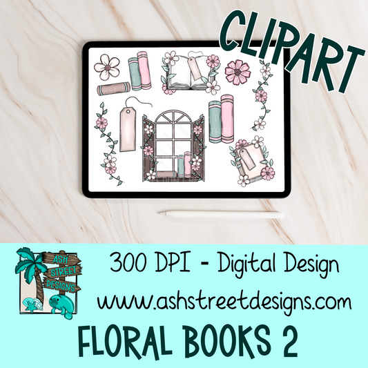 Clipart Set - Floral Books 2