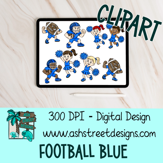 Clipart Set - School Mascot - Football Blue