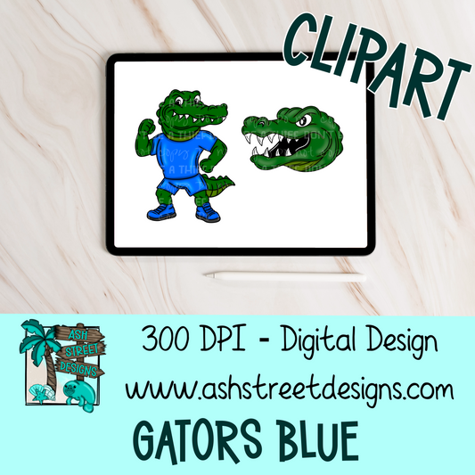 Clipart Set - School Mascot - Gators Blue