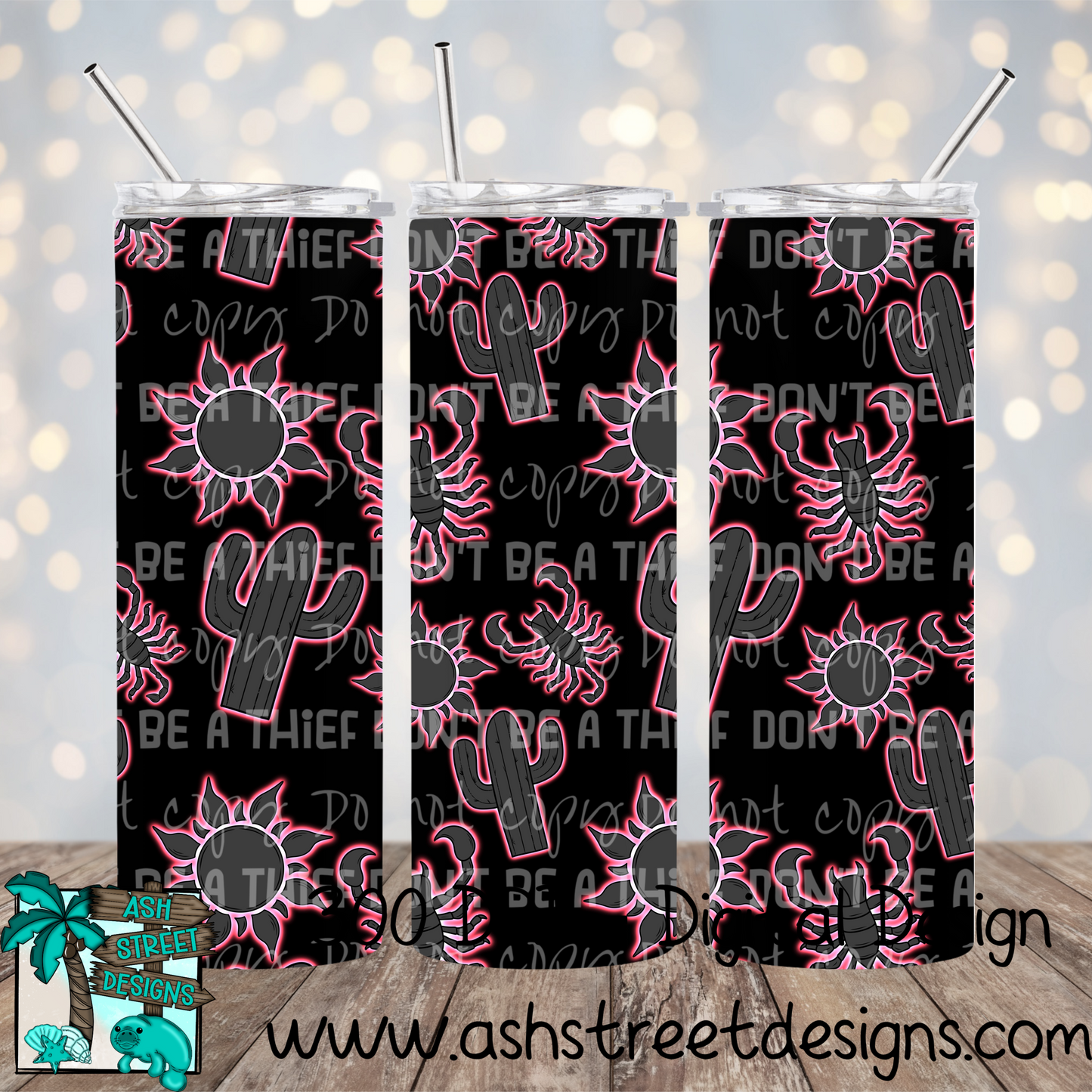 Glow pink desert tumbler