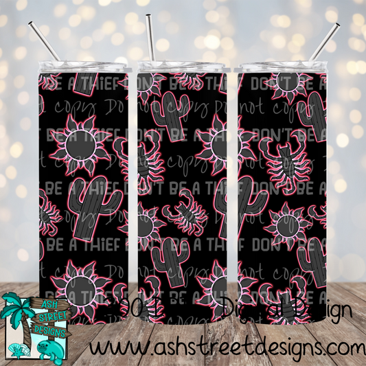 Glow pink desert tumbler