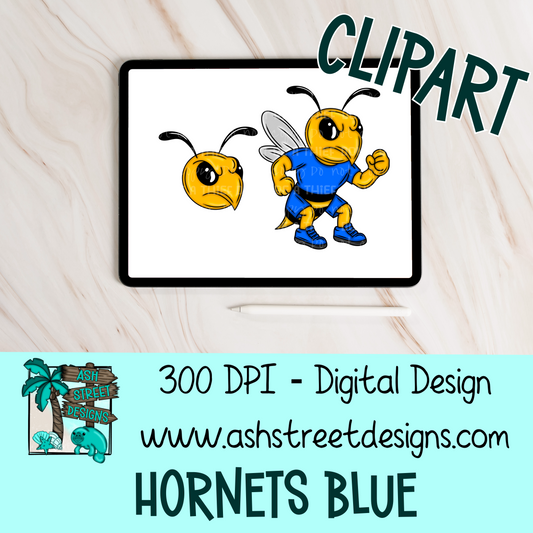 Clipart Set - School Mascot - Hornets Blue
