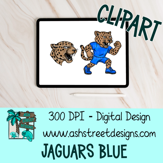 Clipart Set - School Mascot - Jaguars Blue