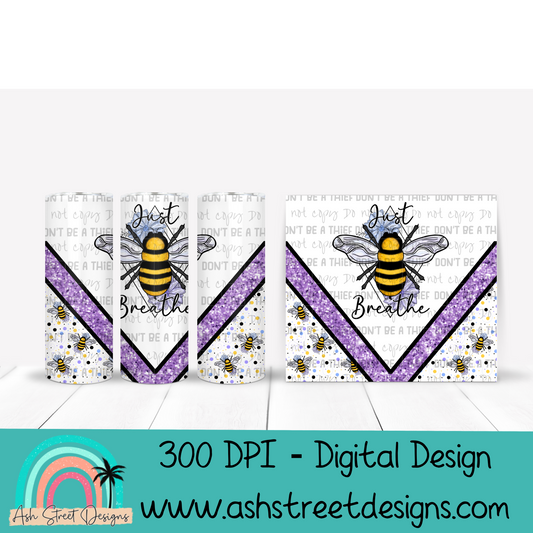 Just Breathe Bee Glitter Tumbler