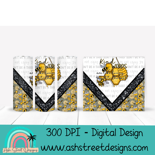 Kind words glitter tumbler