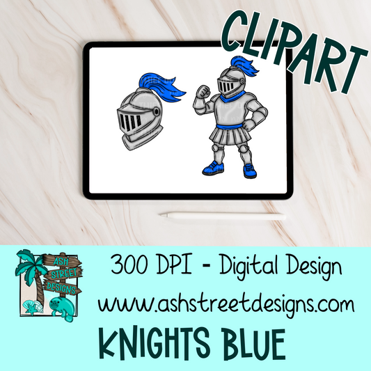 Clipart Set - School Mascot - Knights Blue