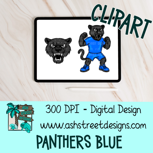 Clipart Set - School Mascot - Panthers Blue