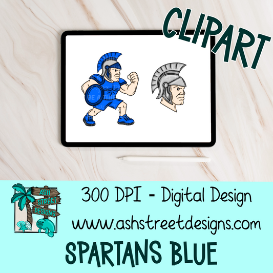 Clipart Set - School Mascot - Spartans Blue