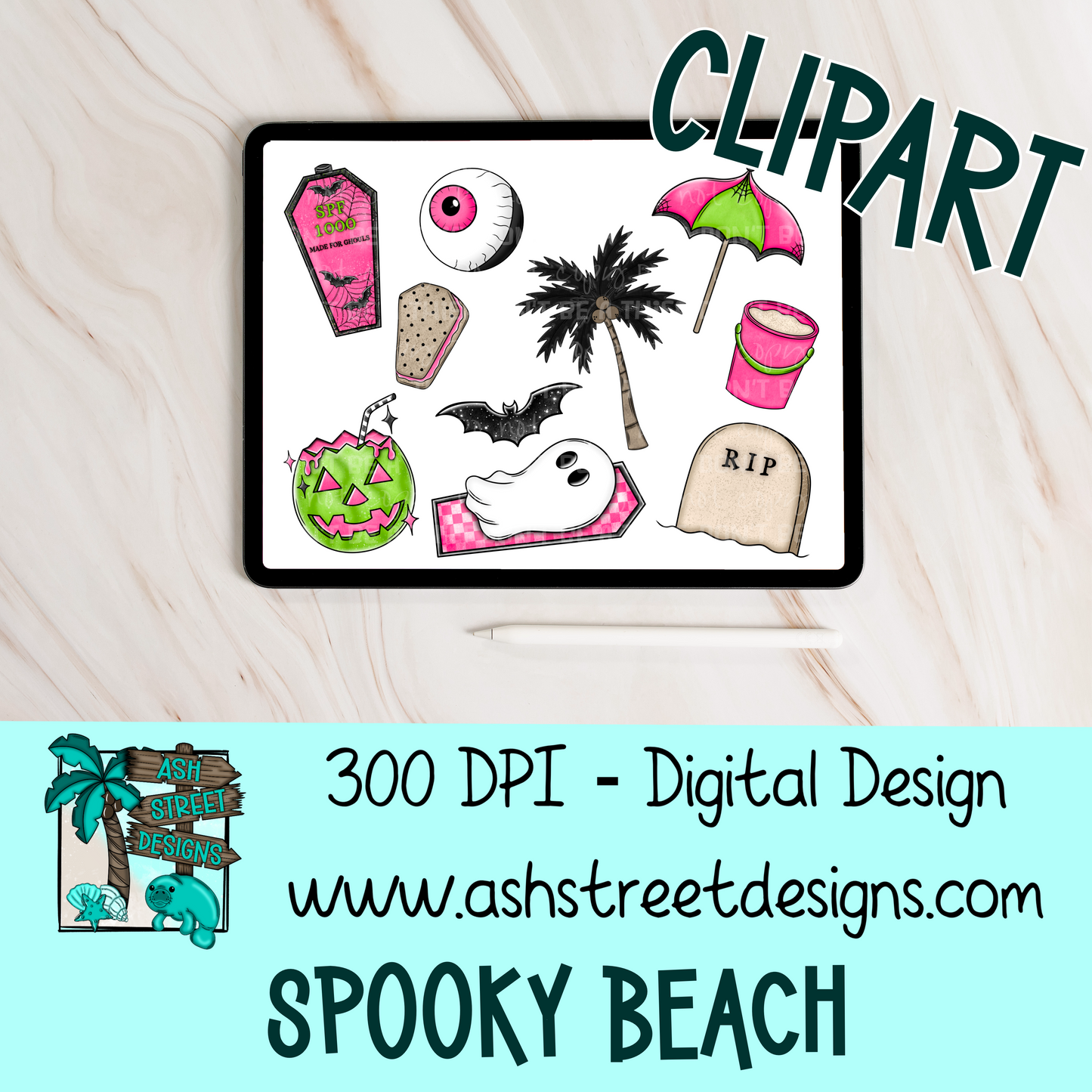 Clipart Set - Spooky Beach
