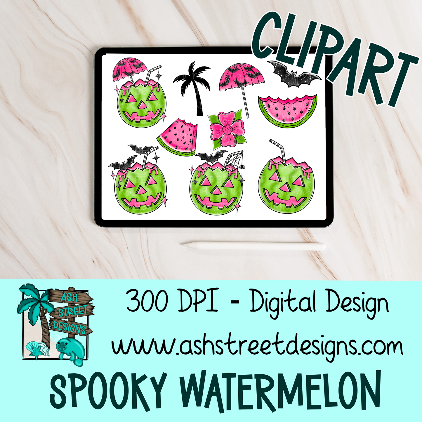 Clipart Set - Spooky Watermelon