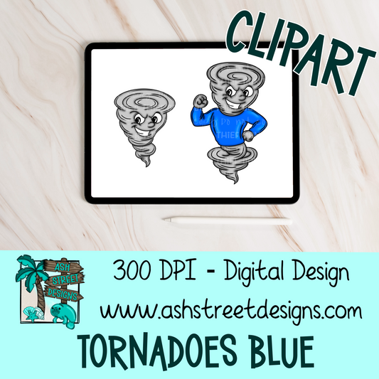Clipart Set - School Mascot - Tornadoes Blue