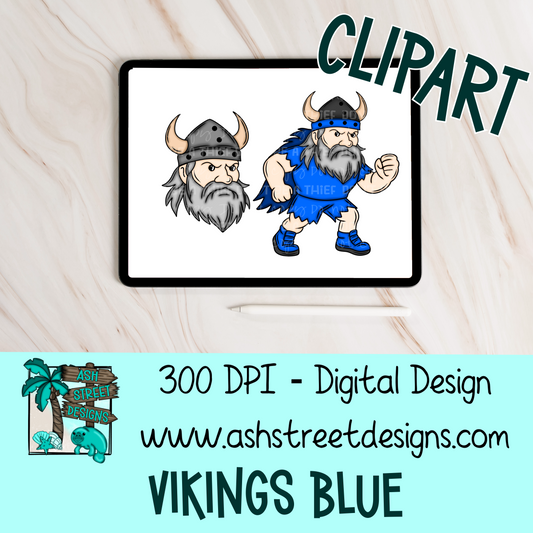 Clipart Set - School Mascot - Vikings Blue