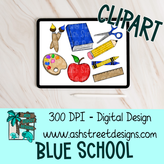 Clipart Set - Blue School