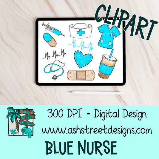 Clipart Set - Blue Nurse