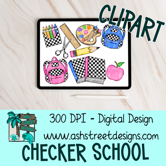 Clipart Set - Checkered School