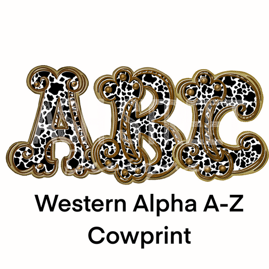 Alpha Set - Western Alphas Cowprint