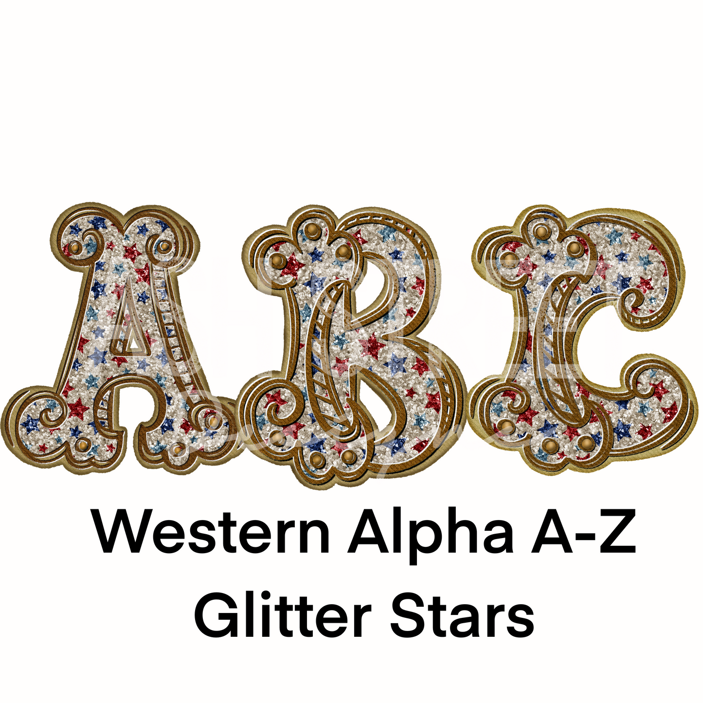 Alpha Set - Western Alphas Glitter Stars