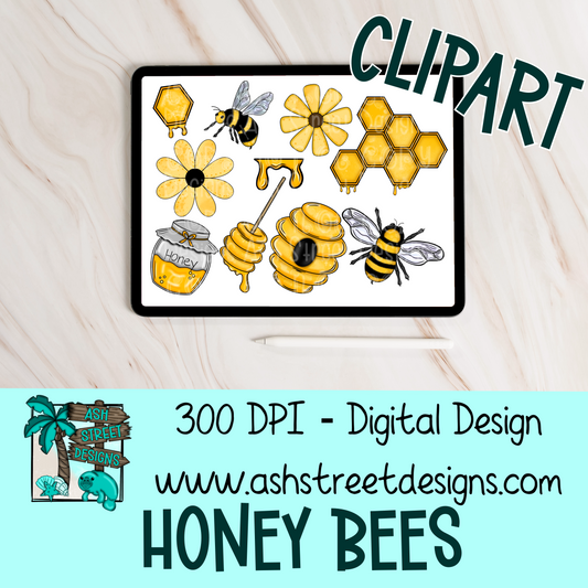 Clipart Set - Honey Bees