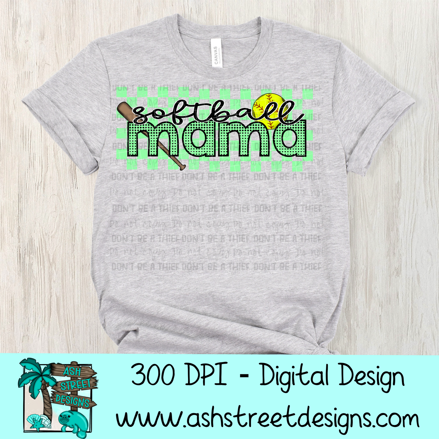 Softball Mama - Light Green