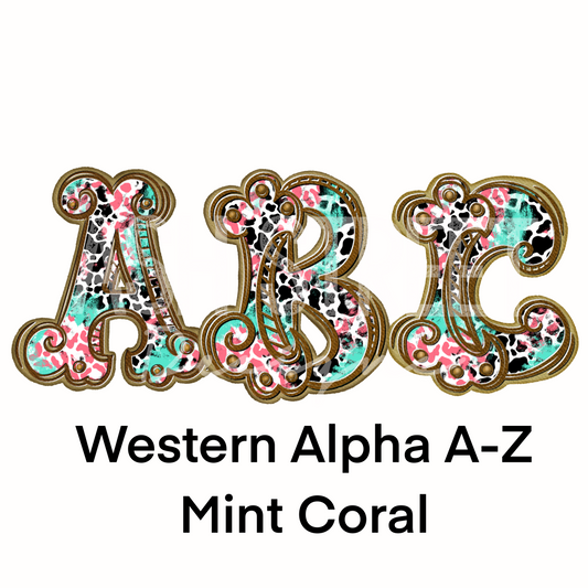 Alpha Set - Western Alphas Mint Coral