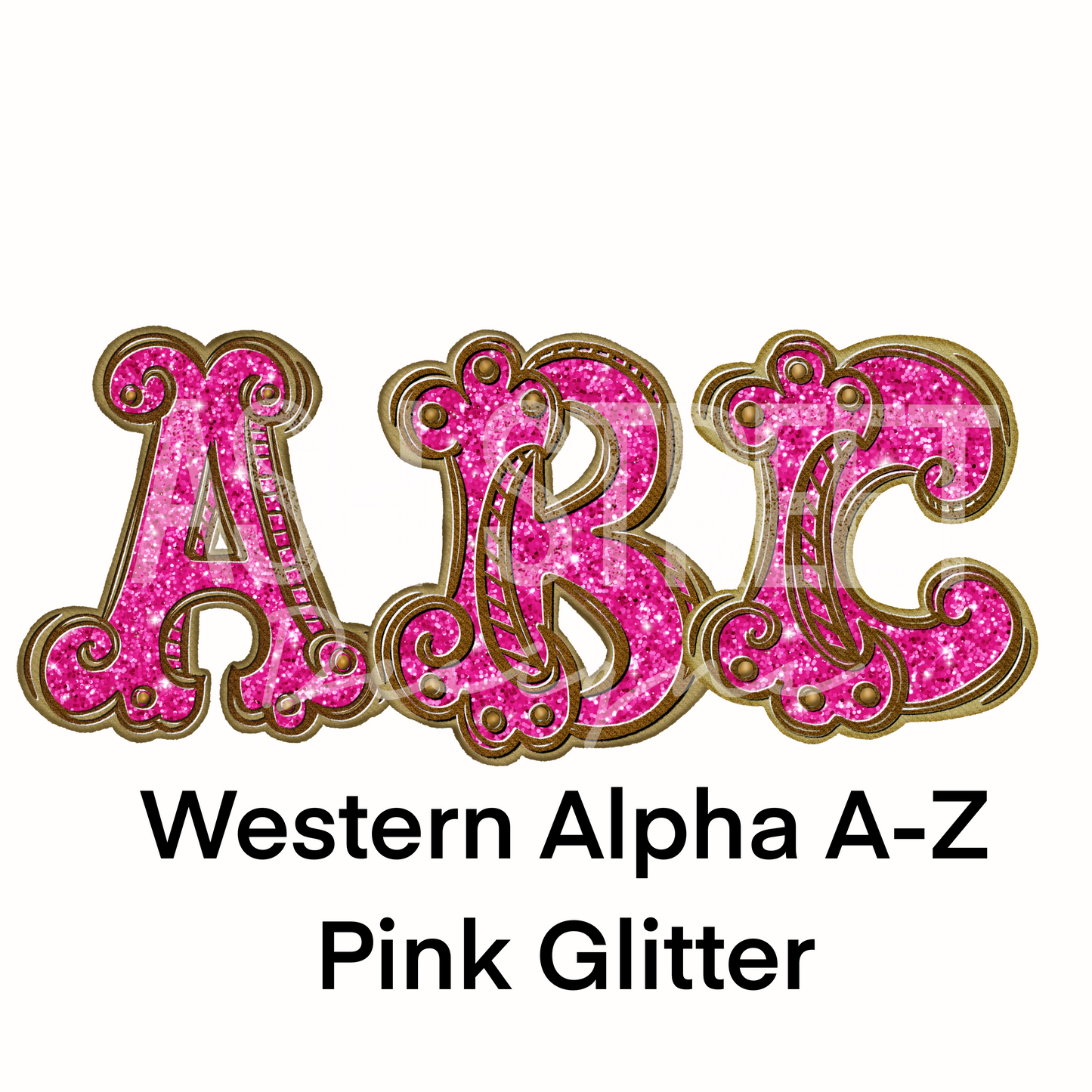 Alpha Set - Western Alphas Pink Glitter