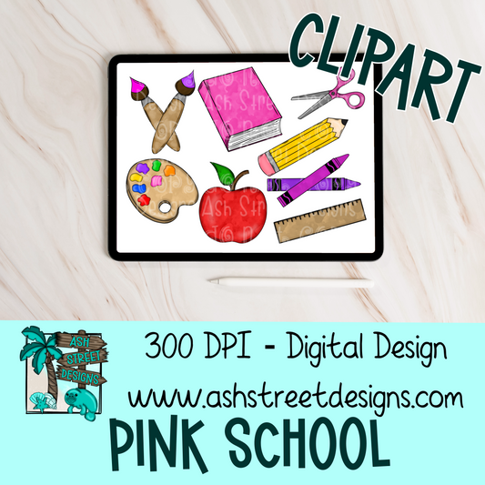 Clipart Set - Pink School