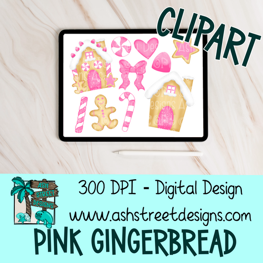 Clipart Set - Pink Gingerbread