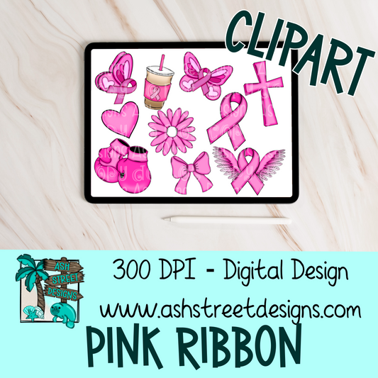 Clipart Set - Pink Ribbon