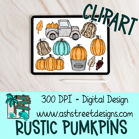 Clipart Set - Rustic Pumpkins