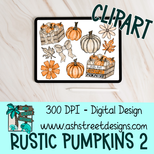 Clipart Set - Rustic Pumpkins