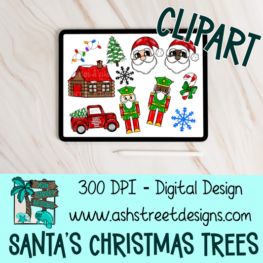 Clipart Set - Santa's Christmas Trees