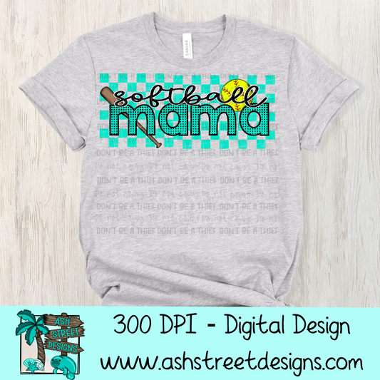 Softball Mama - Teal