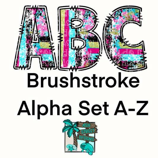 Alpha Set - Brush Stroke Doodles