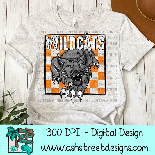 Wildcats Orange School Mascot Design