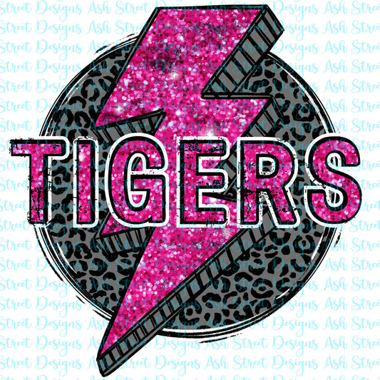 Tigers Pink Lightning Bolt