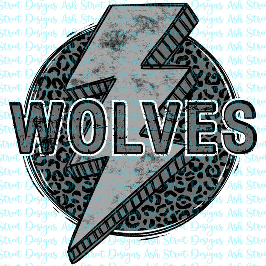 Wolves Grey Lightening Bolt