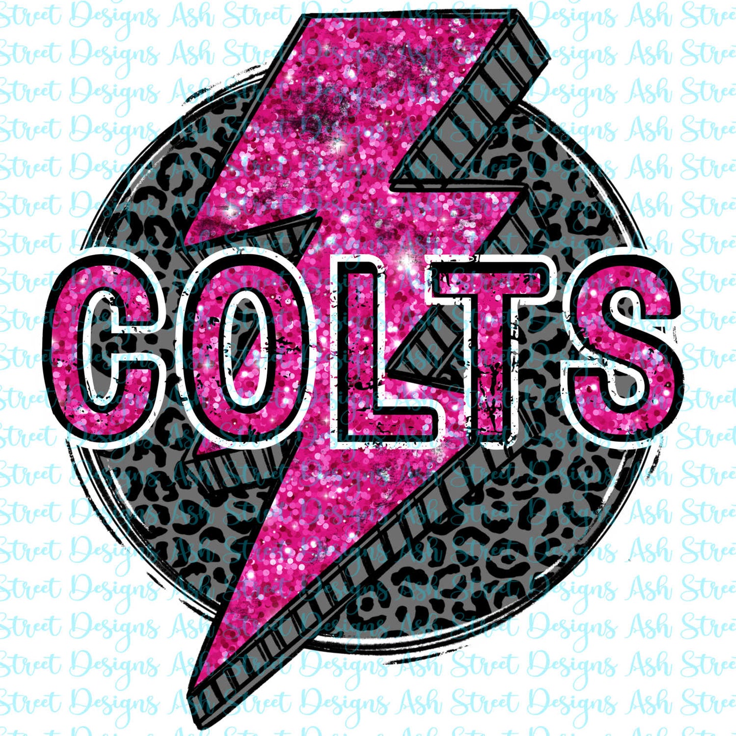 Colts Pink Lightning Bolt