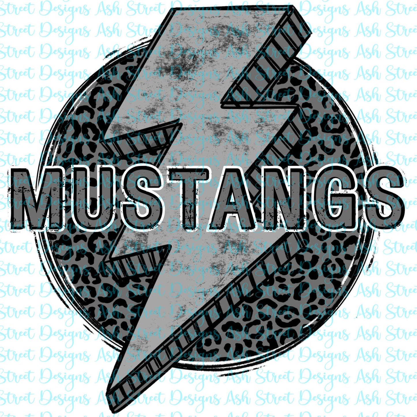 Mustangs Grey Lightning Bolt