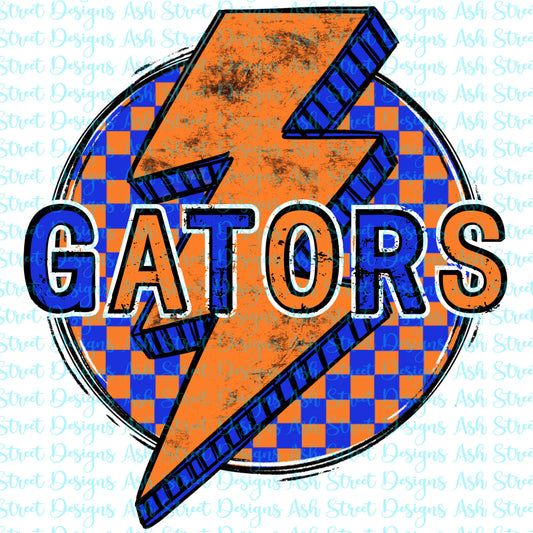 Gators Blue/Orange Lightning Bolt