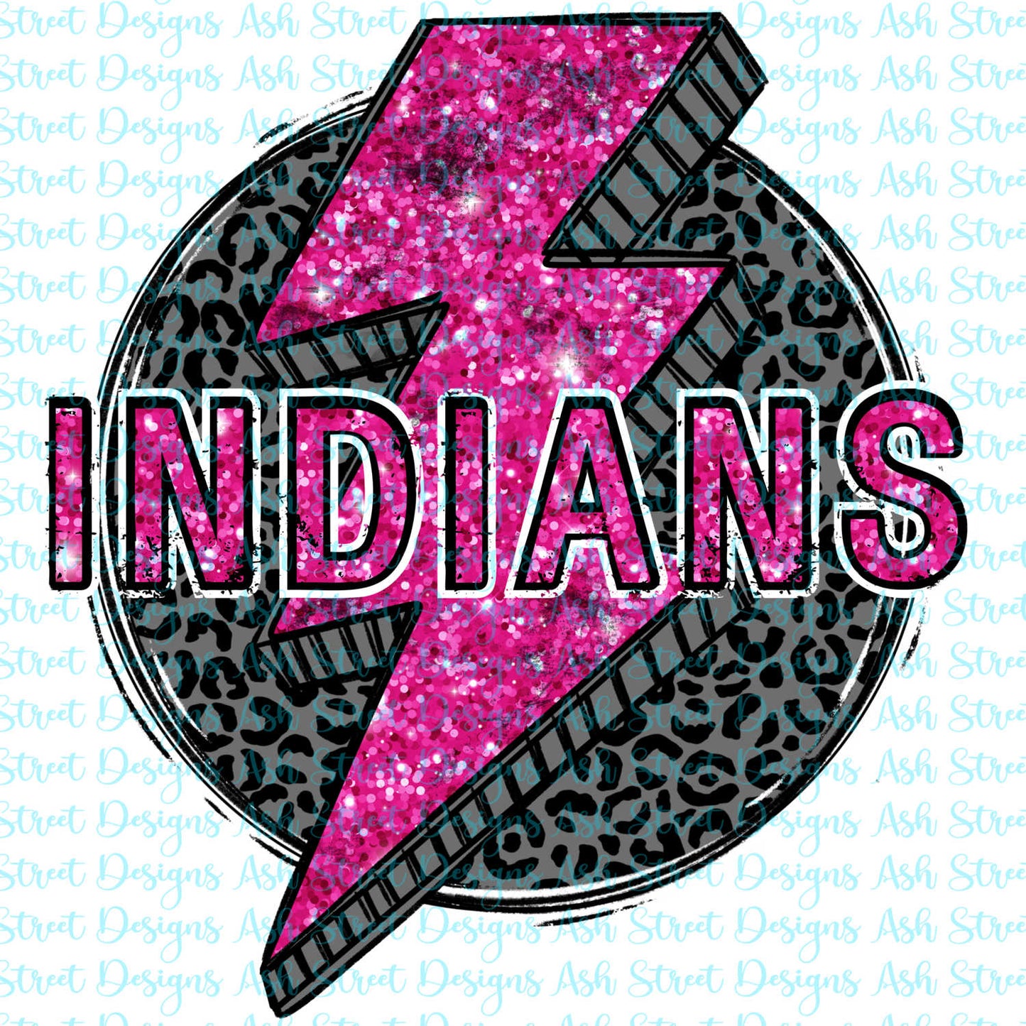 Indians Pink Lightning Bolt