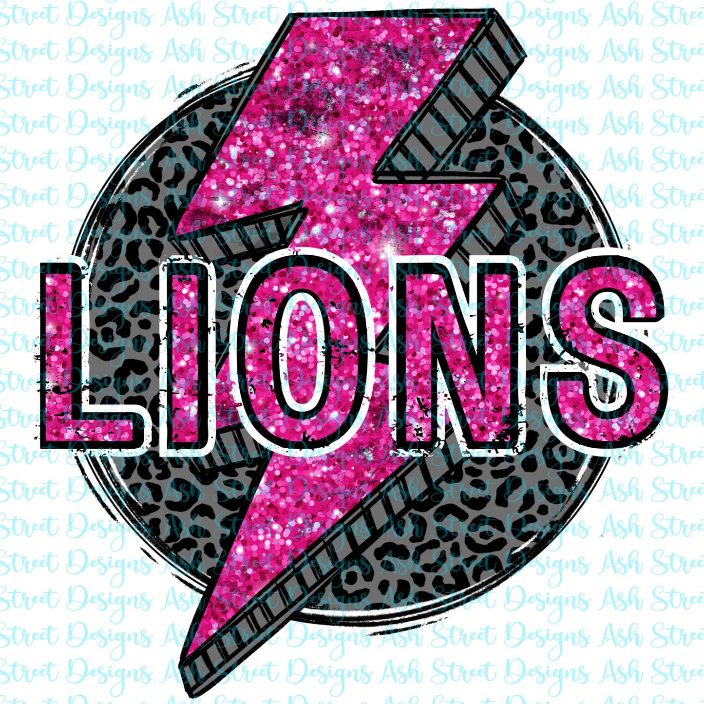 Lions Pink Lightning Bolt