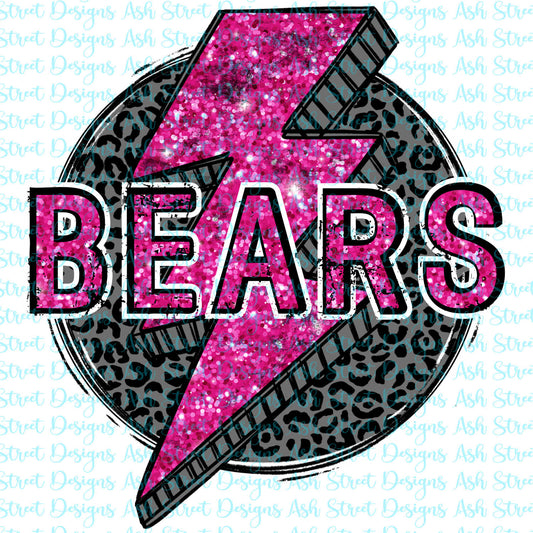 Bears Pink Lightning Bolt