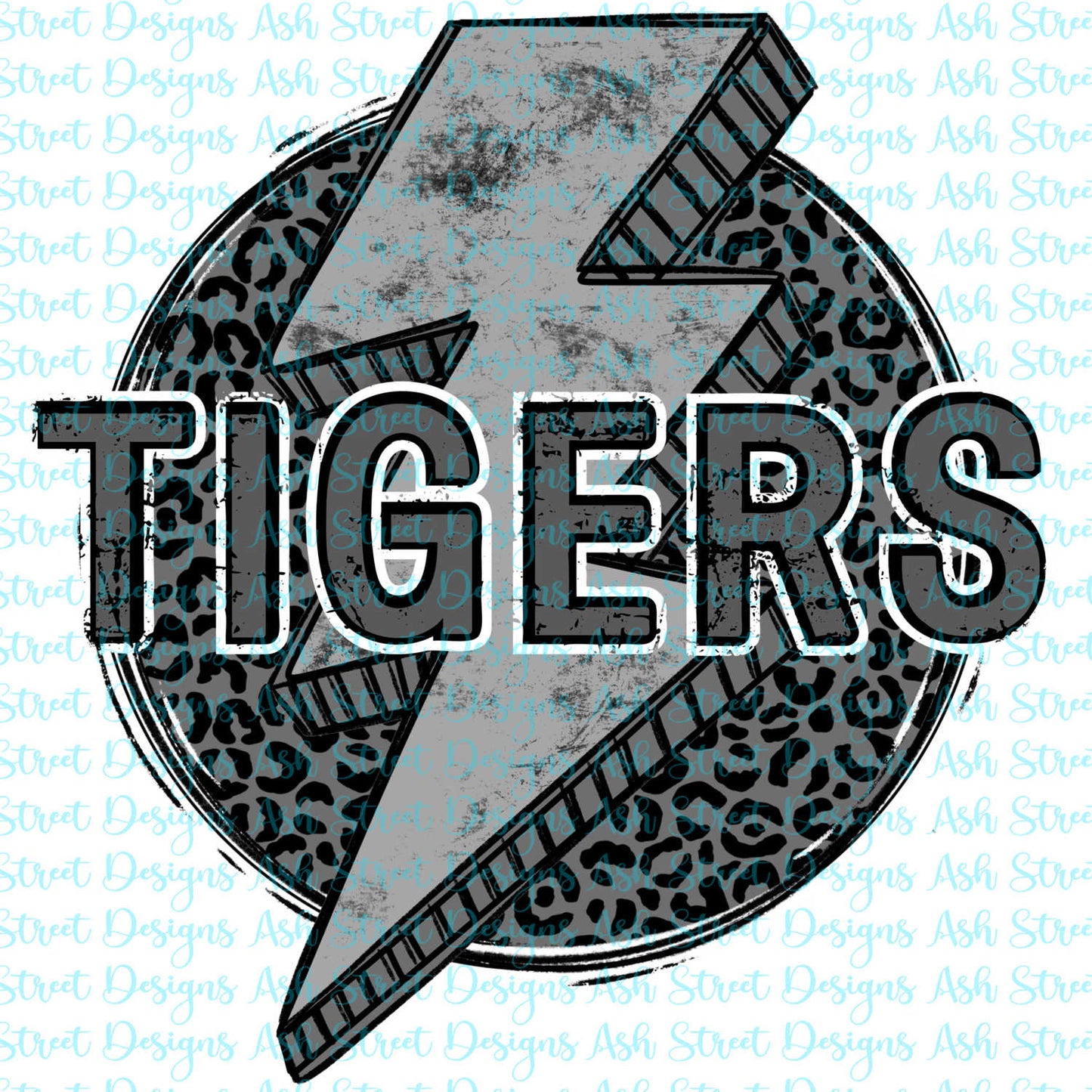 Tigers Grey Lightning Bolt