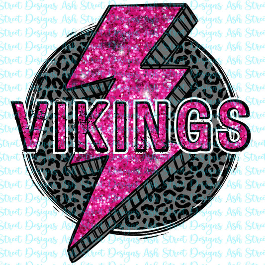 Vikings Pink Lightning Bolt