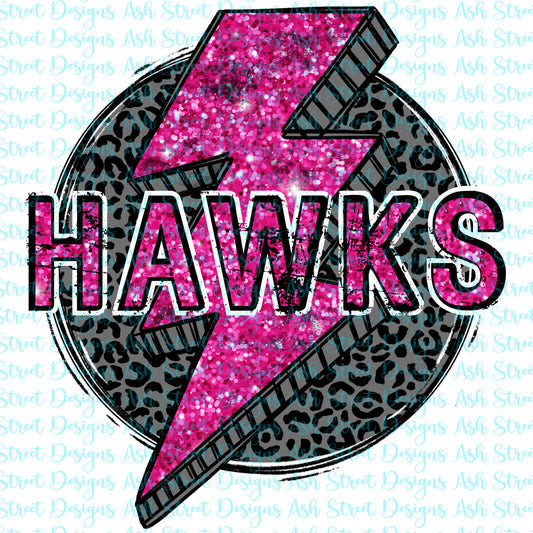 Hawks Pink Lightning Bolt